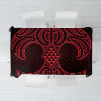 Whero Maori Ta Moko Poutama Art Tablecloth LT9 Red - Polynesian Pride