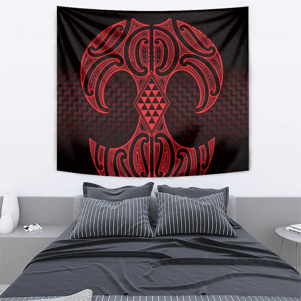 Whero Maori Ta Moko Poutama Art Tapestry