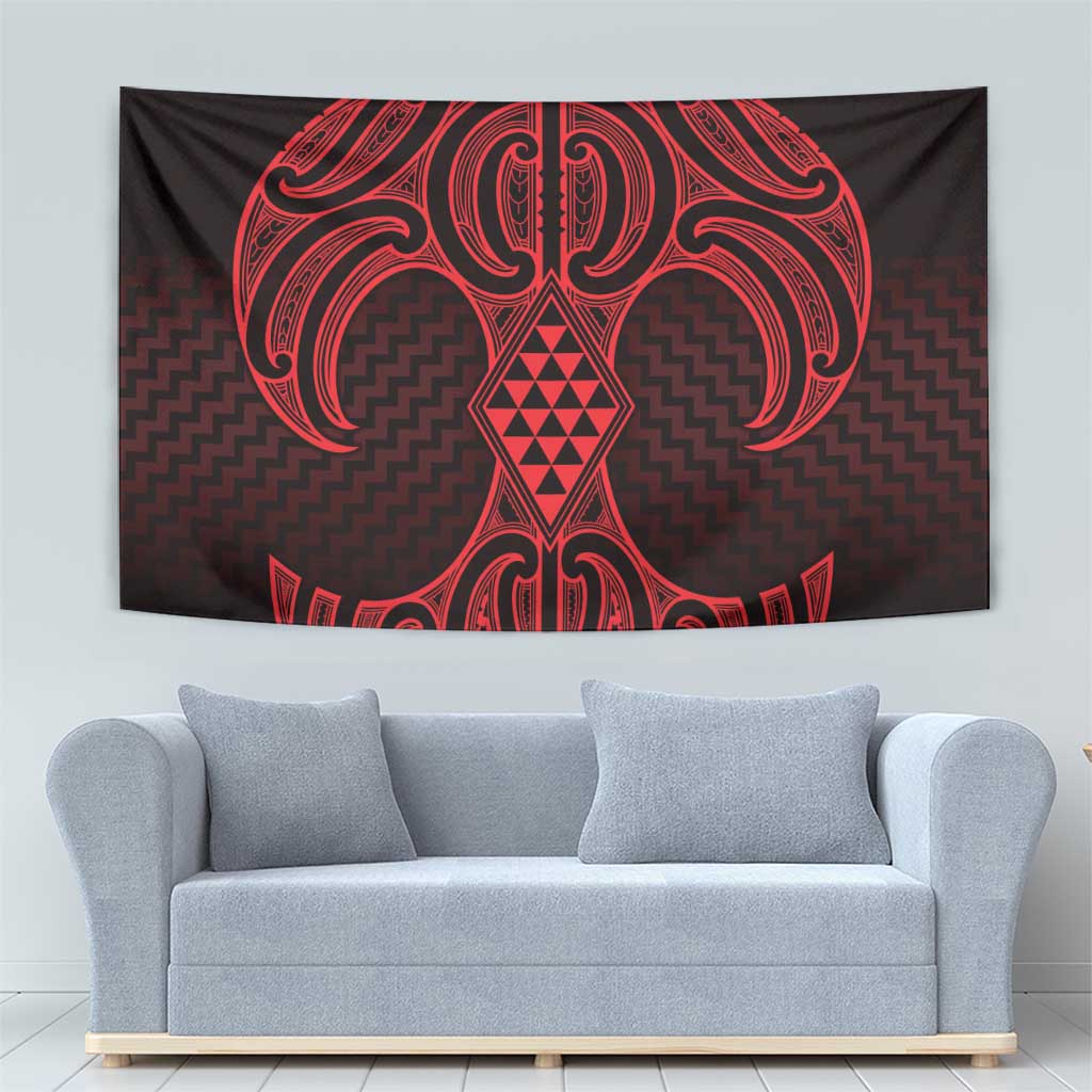 Whero Maori Ta Moko Poutama Art Tapestry