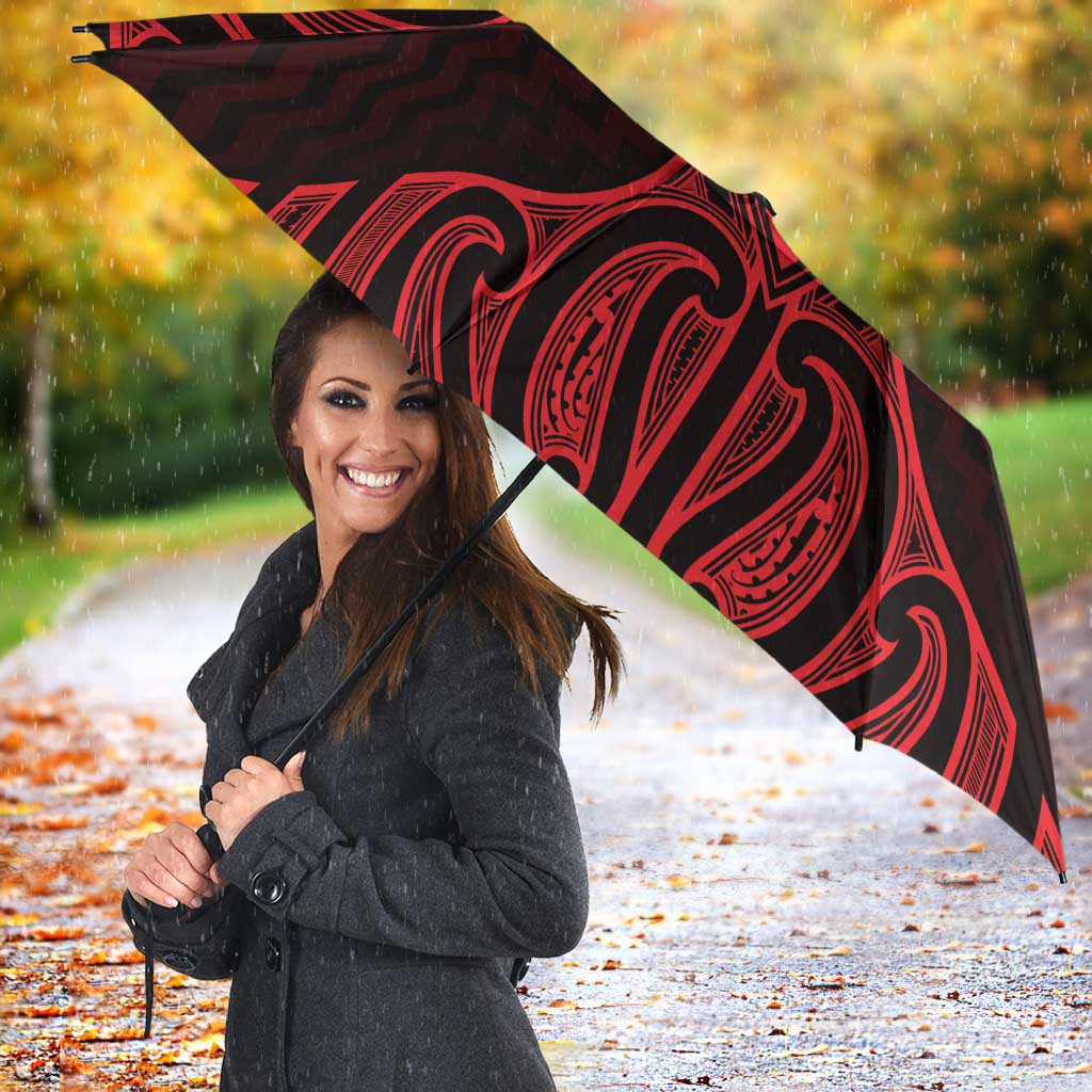 Whero Maori Ta Moko Poutama Art Umbrella - Polynesian Pride