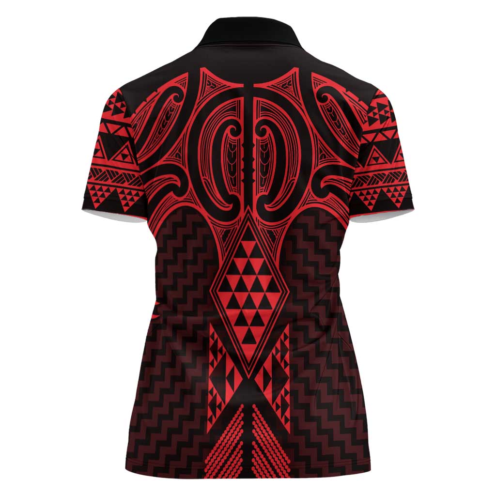 Whero Maori Ta Moko Poutama Art Women Polo Shirt