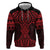 Whero Maori Ta Moko Poutama Art Zip Hoodie
