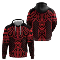 Whero Maori Ta Moko Poutama Art Zip Hoodie