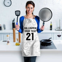 New Zealand Rangatira Custom Apron All White Niho Taniwha Maori Tribal - Polynesian Pride