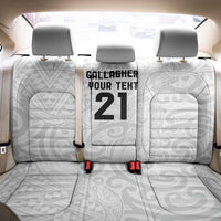 New Zealand Rangatira Custom Back Car Seat Cover All White Niho Taniwha Maori Tribal
