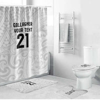 New Zealand Rangatira Custom Bathroom Set All White Niho Taniwha Maori Tribal - Polynesian Pride