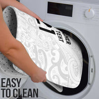 New Zealand Rangatira Custom Bathroom Set All White Niho Taniwha Maori Tribal - Polynesian Pride