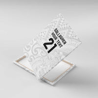 New Zealand Rangatira Custom Canvas Wall Art All White Niho Taniwha Maori Tribal