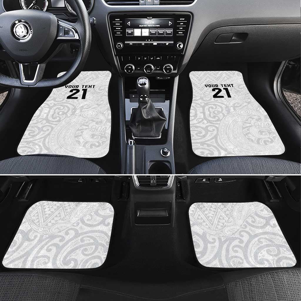 New Zealand Rangatira Custom Car Mats All White Niho Taniwha Maori Tribal