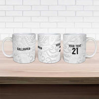 New Zealand Rangatira Custom Ceramic Mug All White Niho Taniwha Maori Tribal - Polynesian Pride