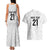 New Zealand Rangatira Custom Couples Matching Tank Maxi Dress and Hawaiian Shirt All White Niho Taniwha Maori Tribal