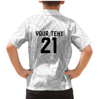 New Zealand Rangatira Custom Family Matching Mermaid Dress and Hawaiian Shirt All White Niho Taniwha Maori Tribal