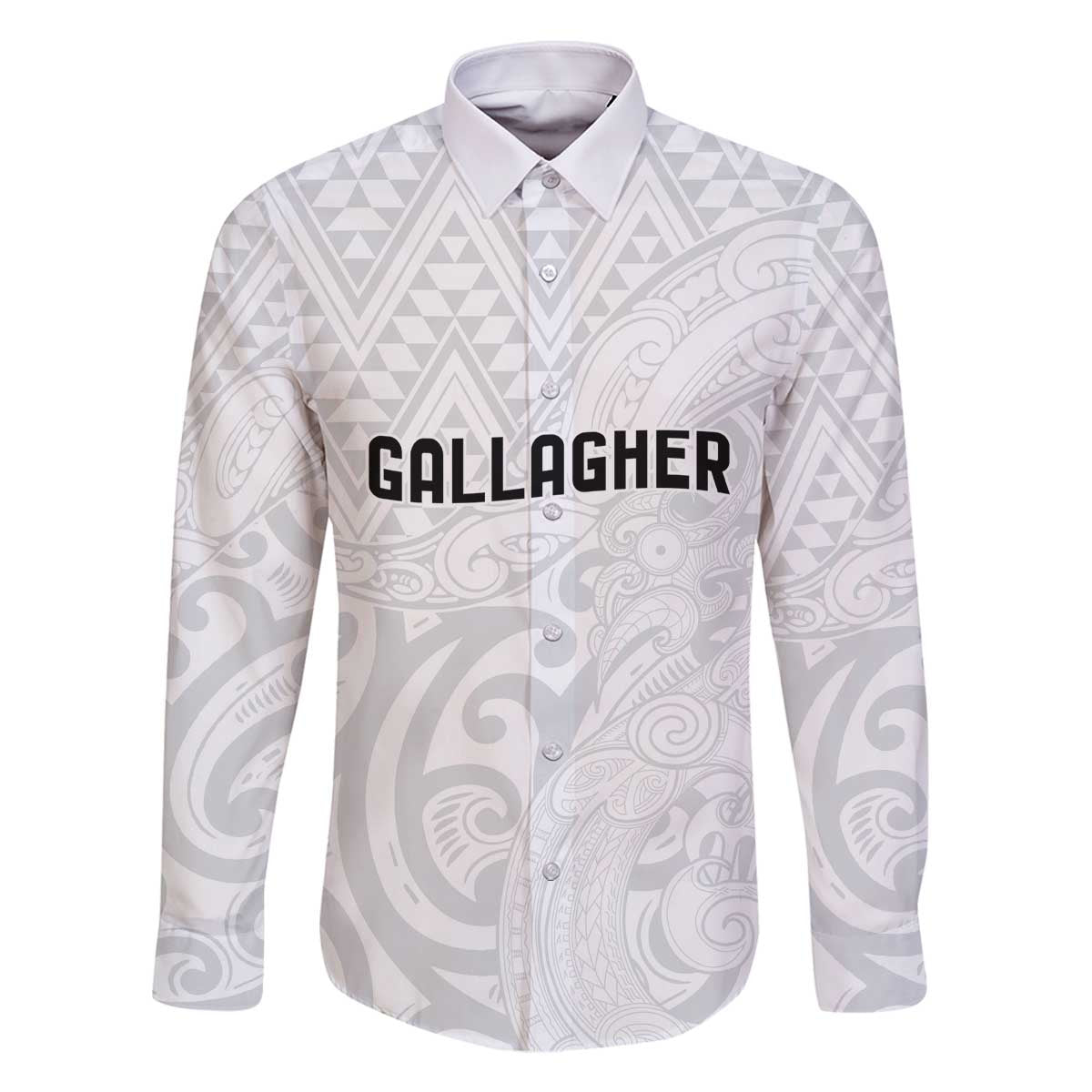 New Zealand Rangatira Custom Family Matching Off The Shoulder Long Sleeve Dress and Hawaiian Shirt All White Niho Taniwha Maori Tribal