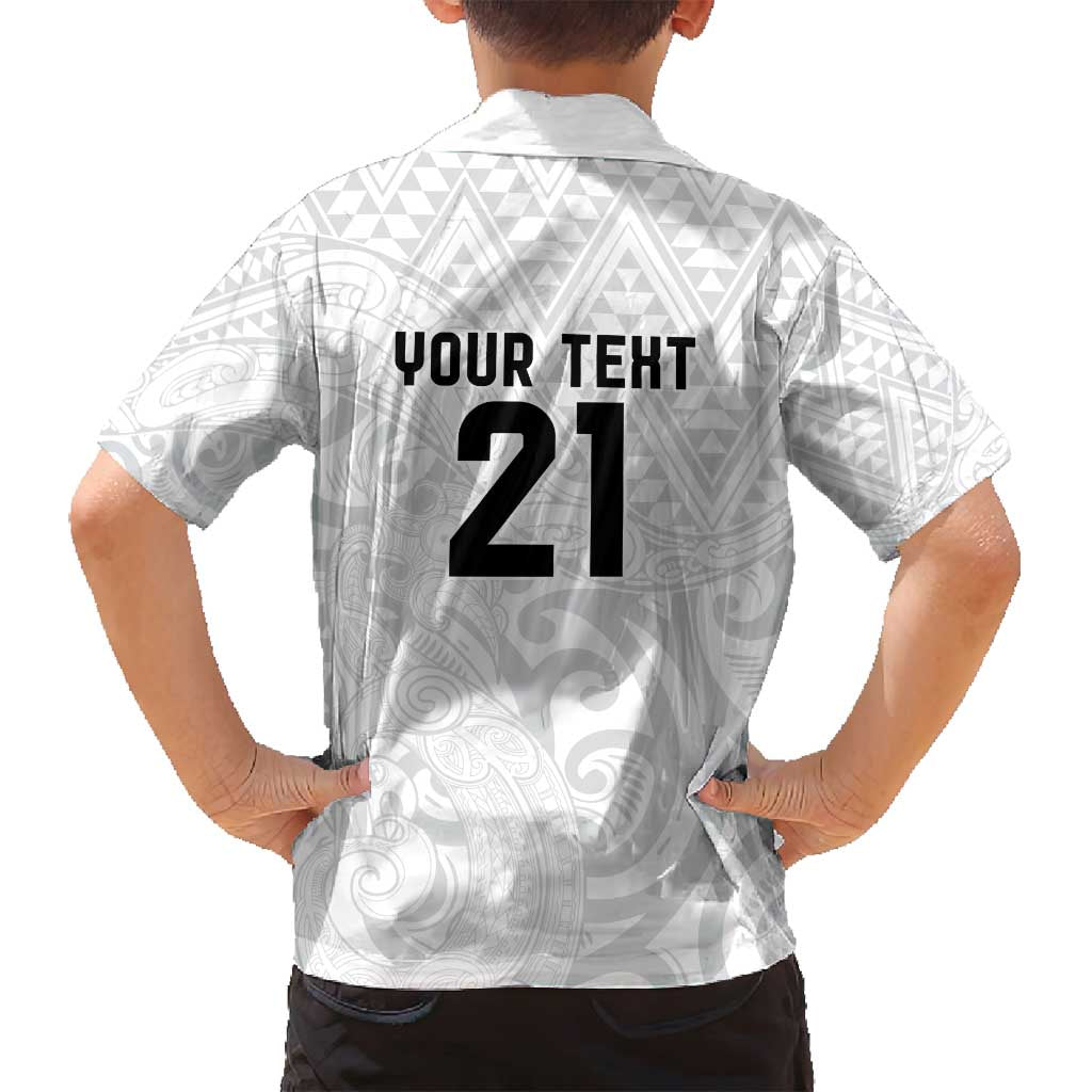 New Zealand Rangatira Custom Family Matching Summer Maxi Dress and Hawaiian Shirt All White Niho Taniwha Maori Tribal