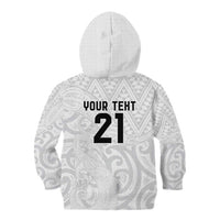 New Zealand Rangatira Custom Kid Hoodie All White Niho Taniwha Maori Tribal