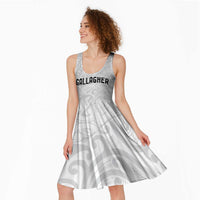 New Zealand Rangatira Custom Midi Dress All White Niho Taniwha Maori Tribal - Polynesian Pride