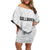 New Zealand Rangatira Custom Off Shoulder Short Dress All White Niho Taniwha Maori Tribal