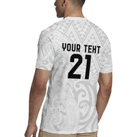New Zealand Rangatira Custom Rugby Jersey All White Niho Taniwha Maori Tribal