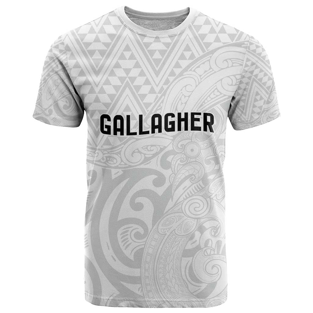 New Zealand Rangatira Custom T Shirt All White Niho Taniwha Maori Tribal