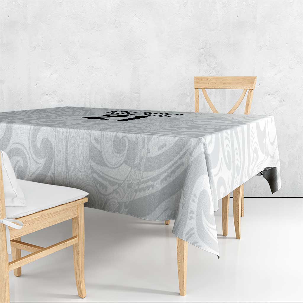 New Zealand Rangatira Custom Tablecloth All White Niho Taniwha Maori Tribal