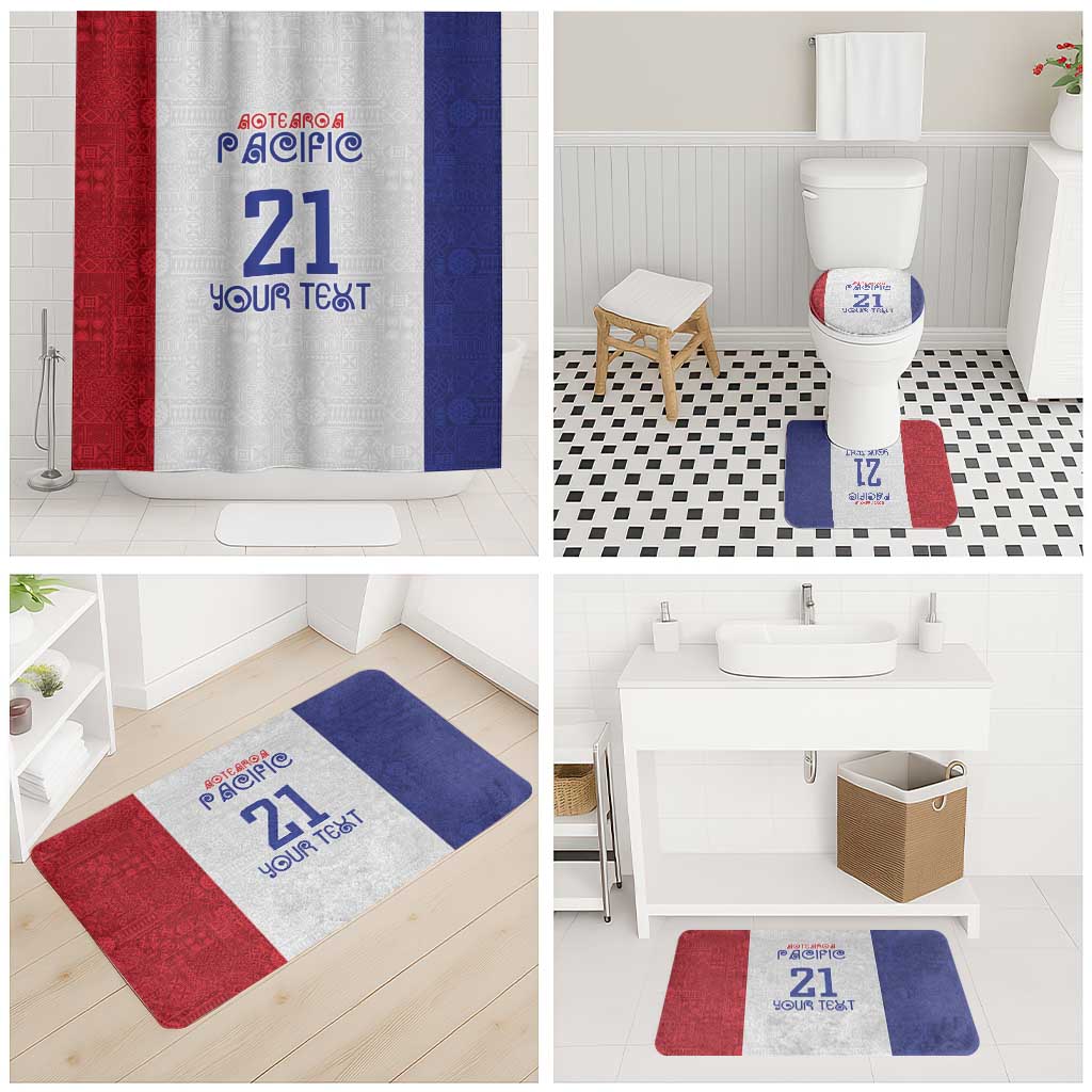 New Zealand Rugby Pacific Personalised Bathroom Set Maori Style Tribal Tapa Pattern - Polynesian Pride