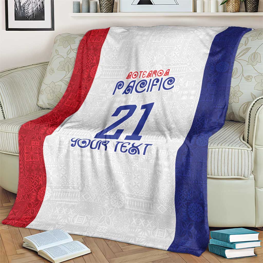 New Zealand Rugby Pacific Personalised Blanket Maori Style Tribal Tapa Pattern