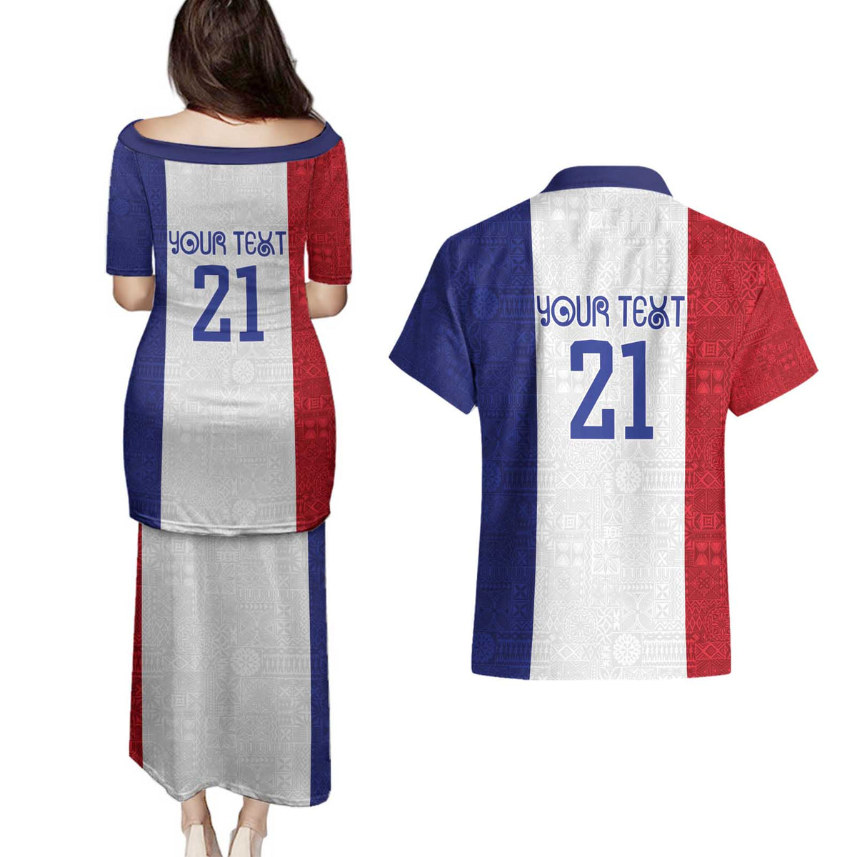 New Zealand Rugby Pacific Personalised Couples Matching Puletasi and Hawaiian Shirt Maori Style Tribal Tapa Pattern