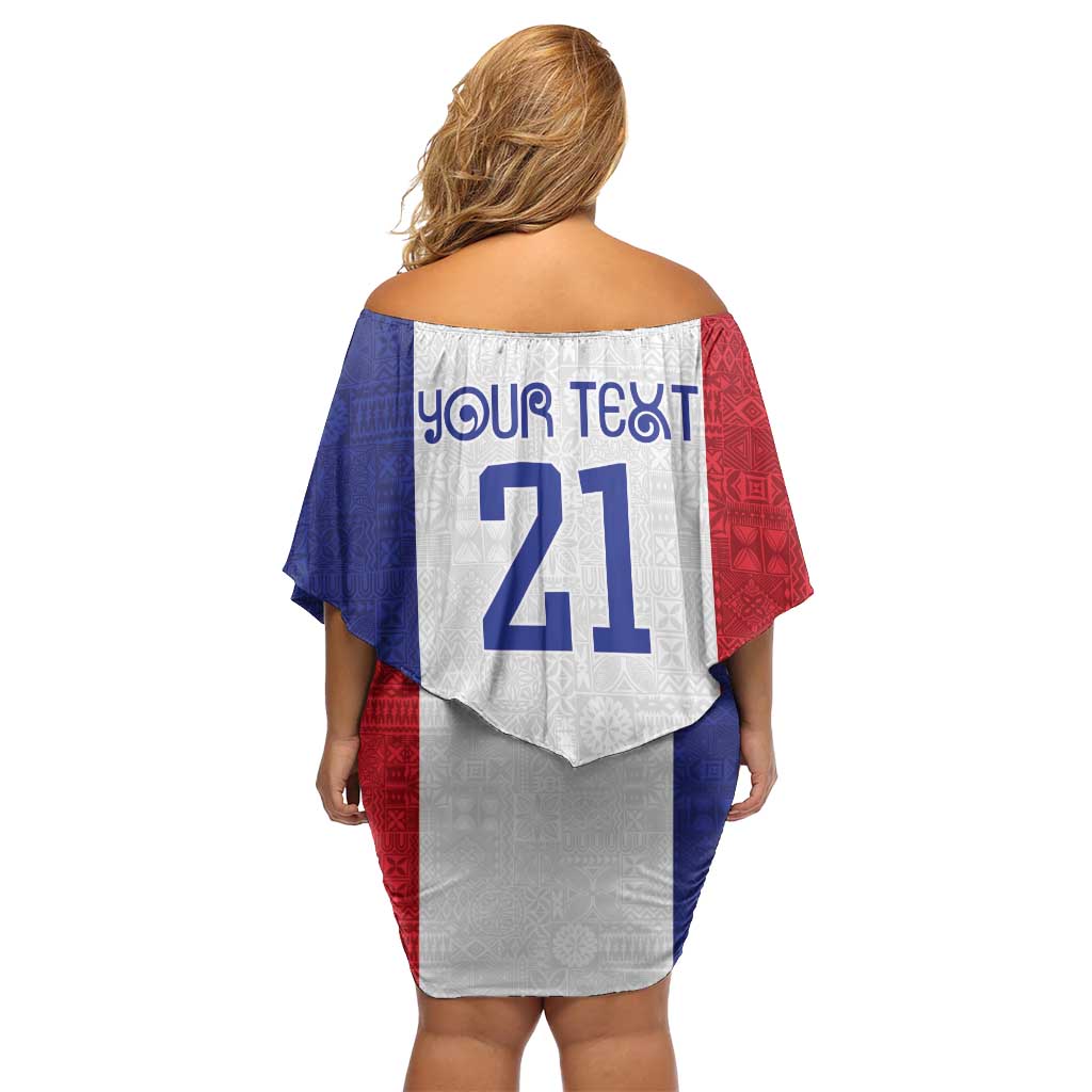 New Zealand Rugby Pacific Personalised Family Matching Off Shoulder Short Dress and Hawaiian Shirt Maori Style Tribal Tapa Pattern