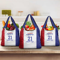 New Zealand Rugby Pacific Personalised Grocery Bag Maori Style Tribal Tapa Pattern