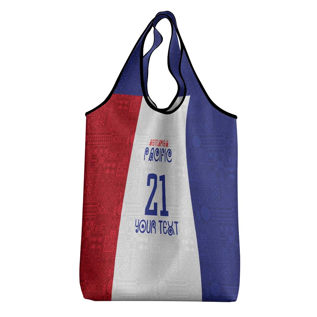 New Zealand Rugby Pacific Personalised Grocery Bag Maori Style Tribal Tapa Pattern