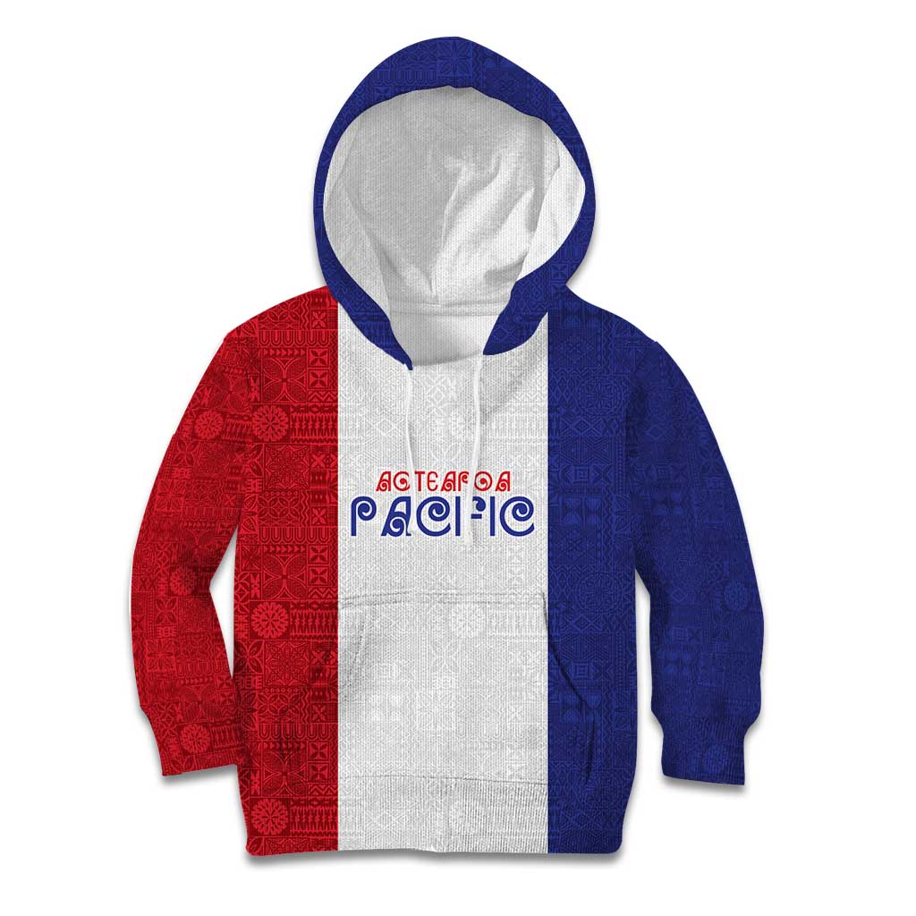 New Zealand Rugby Pacific Personalised Kid Hoodie Maori Style Tribal Tapa Pattern