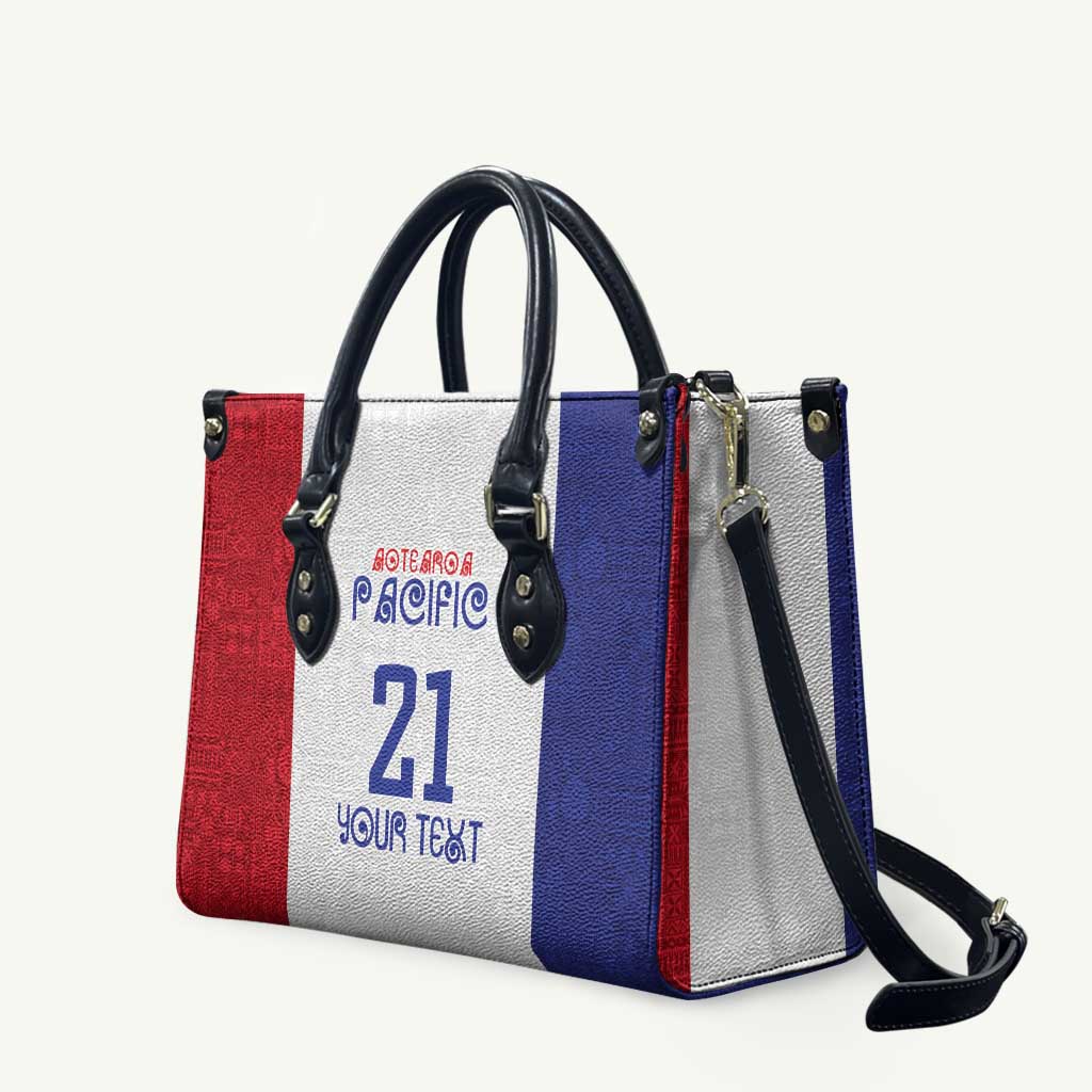 New Zealand Rugby Pacific Personalised Leather Bag Maori Style Tribal Tapa Pattern - Polynesian Pride