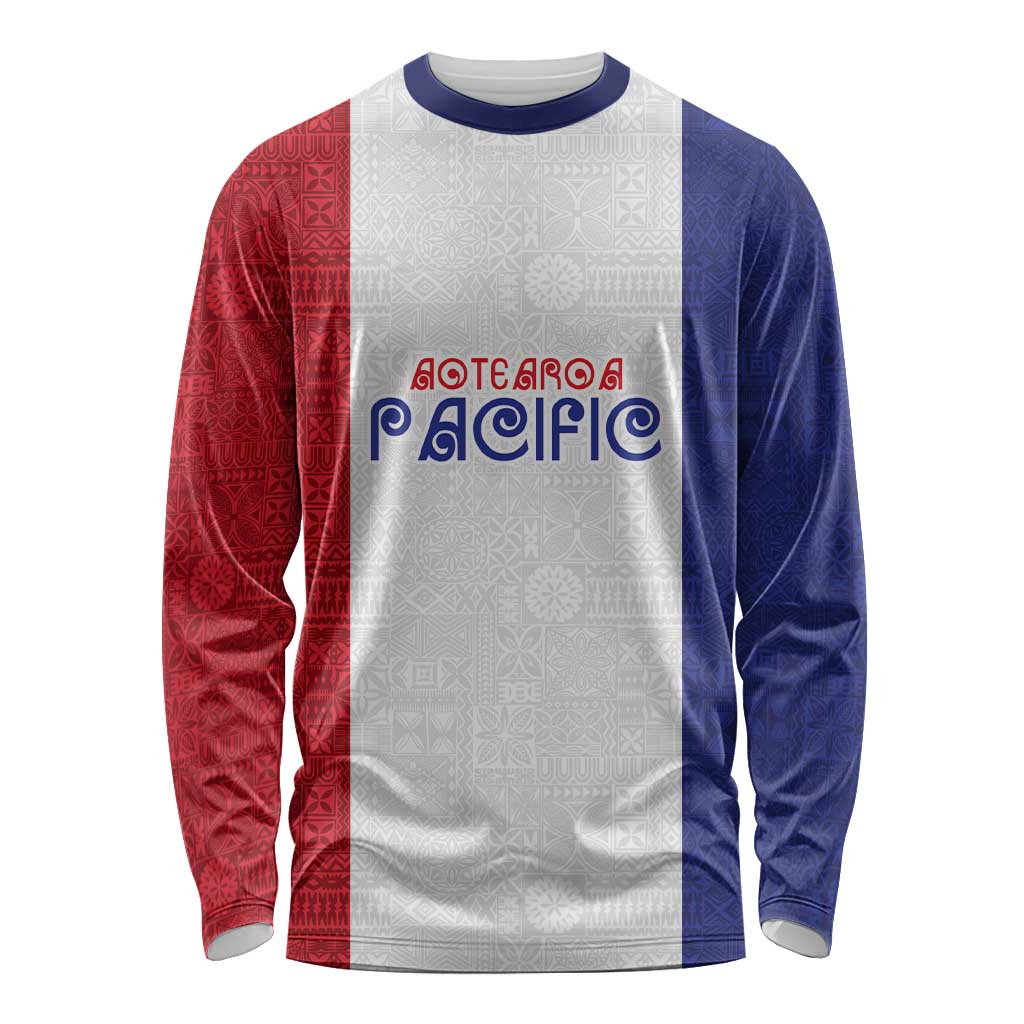 New Zealand Rugby Pacific Personalised Long Sleeve Shirt Maori Style Tribal Tapa Pattern