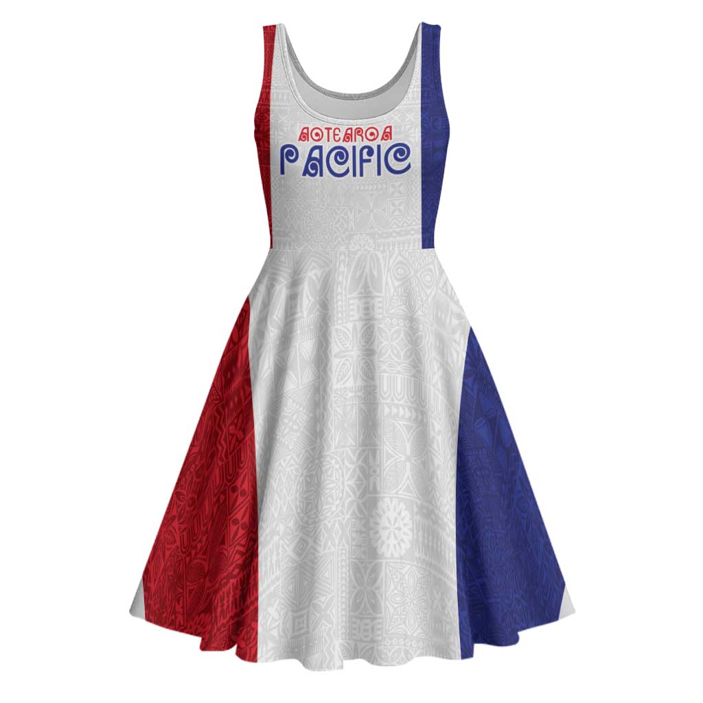 New Zealand Rugby Pacific Personalised Midi Dress Maori Style Tribal Tapa Pattern - Polynesian Pride