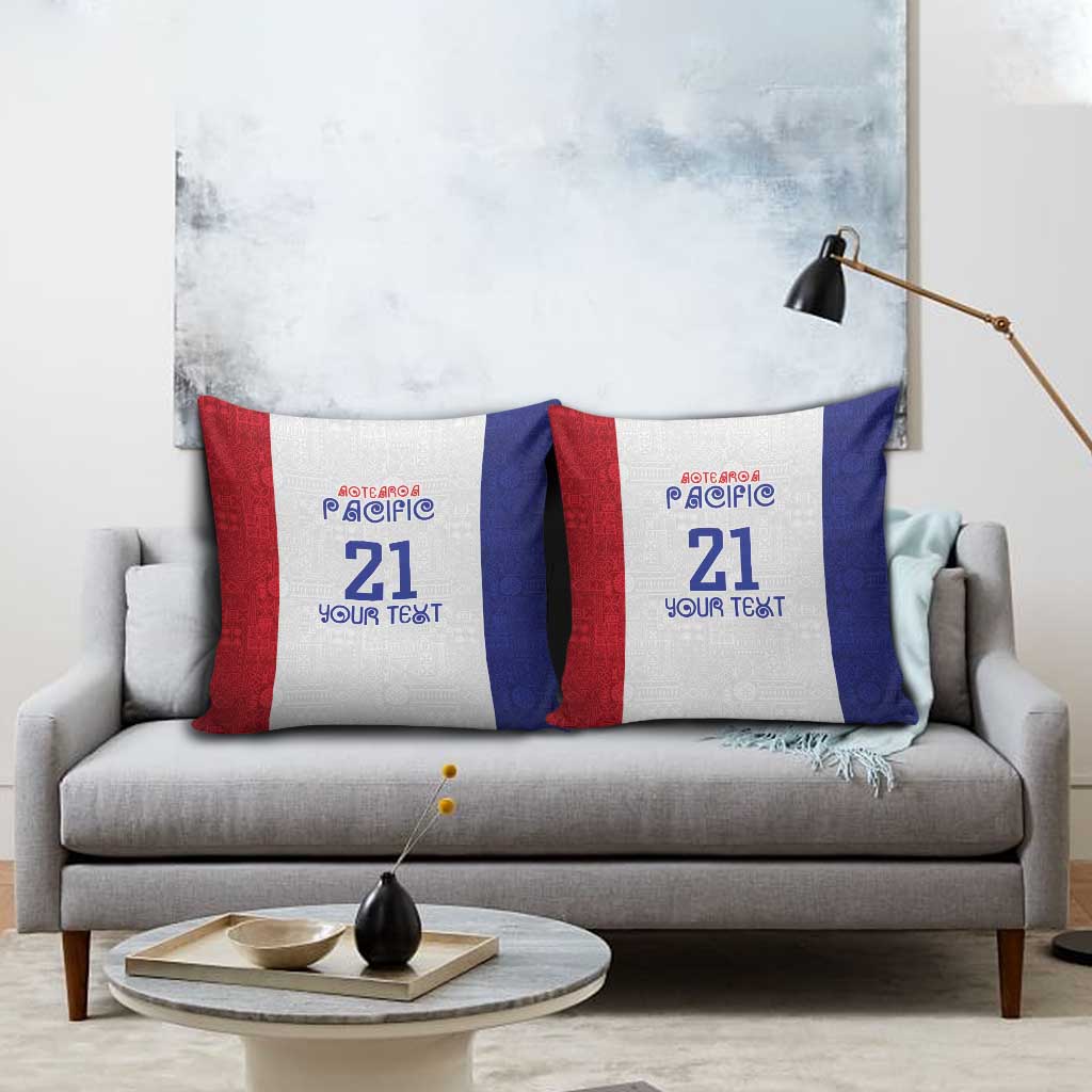 New Zealand Rugby Pacific Personalised Pillow Cover Maori Style Tribal Tapa Pattern - Polynesian Pride