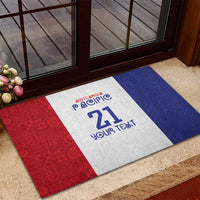 New Zealand Rugby Pacific Personalised Rubber Doormat Maori Style Tribal Tapa Pattern