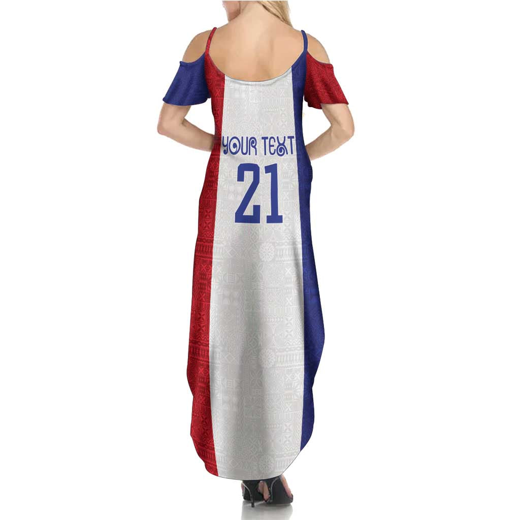 New Zealand Rugby Pacific Personalised Summer Maxi Dress Maori Style Tribal Tapa Pattern