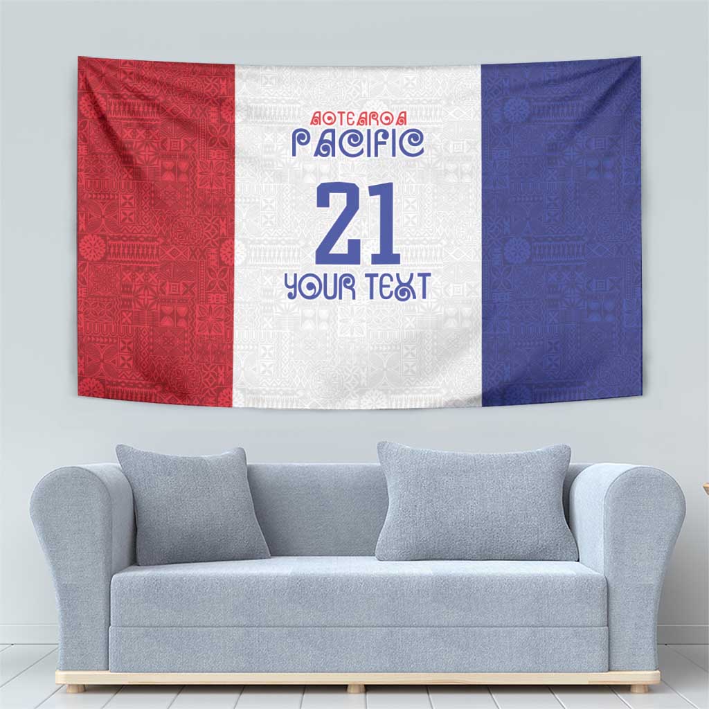 New Zealand Rugby Pacific Personalised Tapestry Maori Style Tribal Tapa Pattern