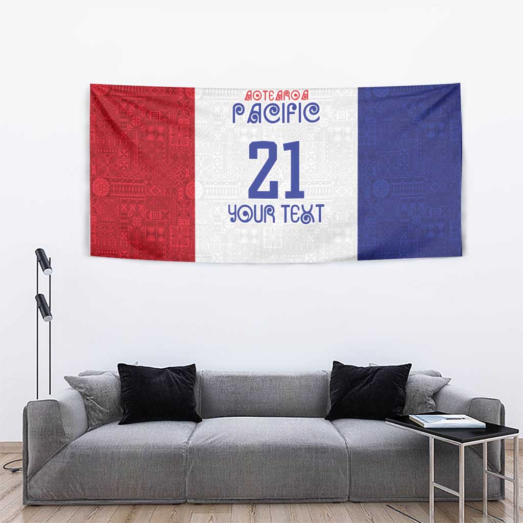 New Zealand Rugby Pacific Personalised Tapestry Maori Style Tribal Tapa Pattern