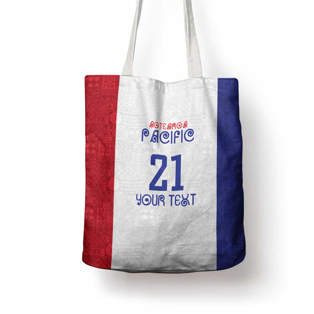 New Zealand Rugby Pacific Personalised Tote Bag Maori Style Tribal Tapa Pattern - Polynesian Pride