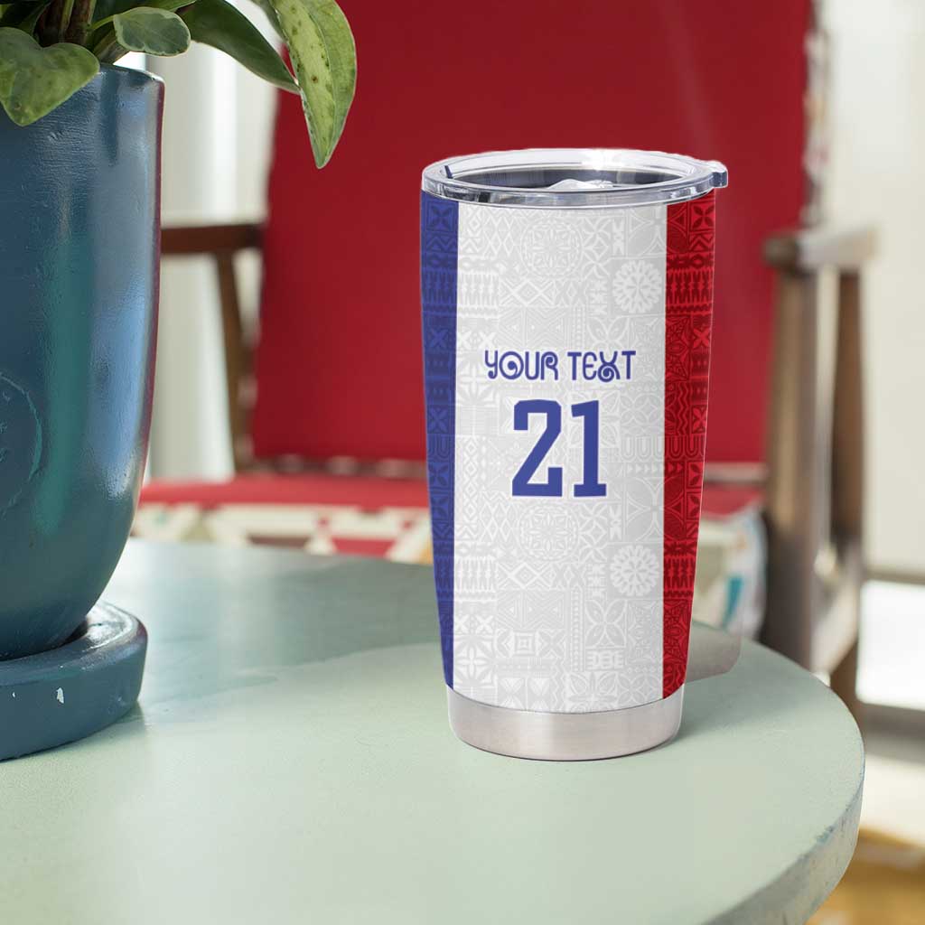 New Zealand Rugby Pacific Personalised Tumbler Cup Maori Style Tribal Tapa Pattern