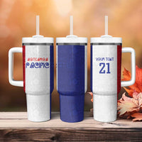 New Zealand Rugby Pacific Personalised Tumbler With Handle Maori Style Tribal Tapa Pattern