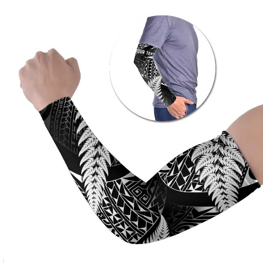 New Zealand Rugby Pacific Personalised Arm Sleeves All Black Maori Pasifika Fern Pattern - Polynesian Pride