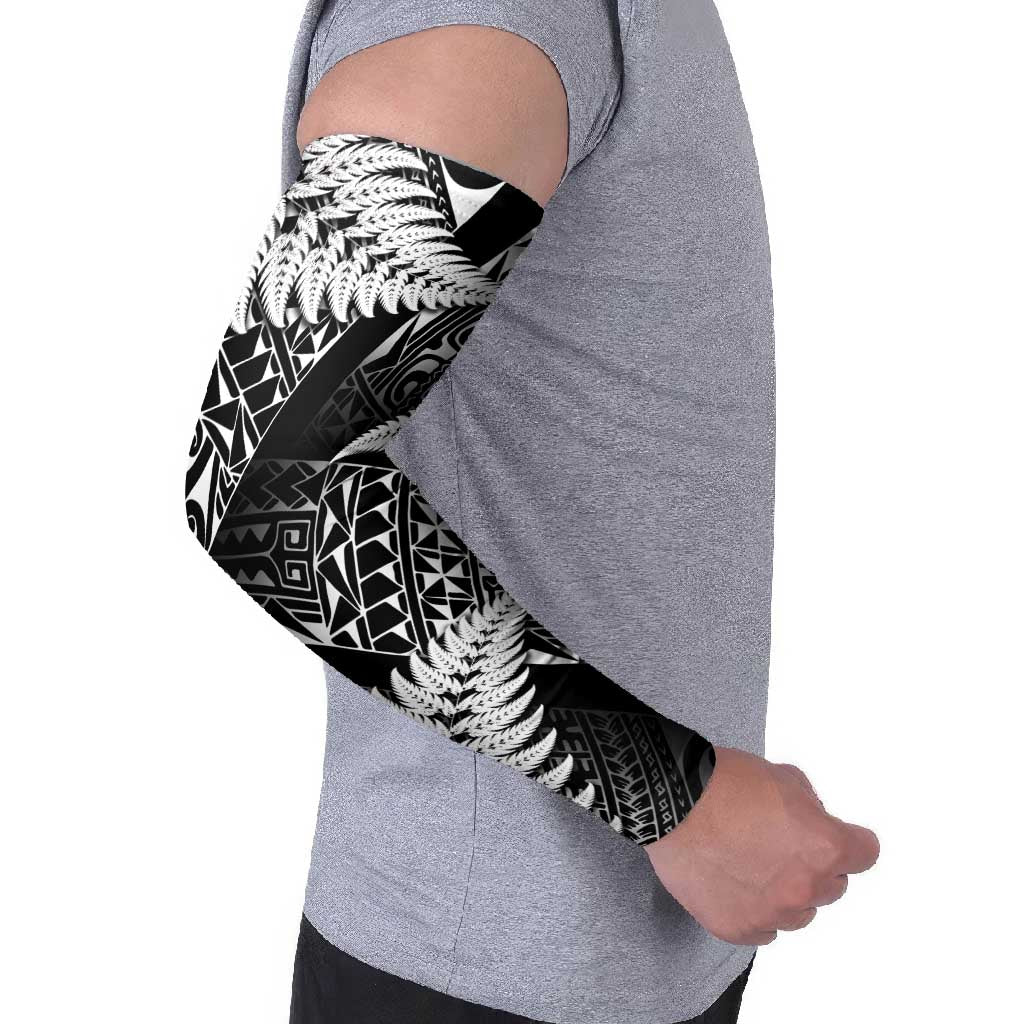New Zealand Rugby Pacific Personalised Arm Sleeves All Black Maori Pasifika Fern Pattern - Polynesian Pride