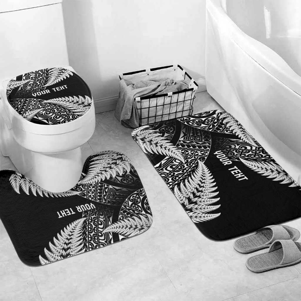 New Zealand Rugby Pacific Personalised Bathroom Set All Black Maori Pasifika Fern Pattern - Polynesian Pride