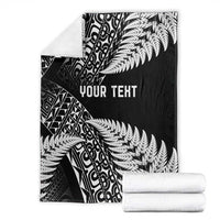 New Zealand Rugby Pacific Personalised Blanket All Black Maori Pasifika Fern Pattern