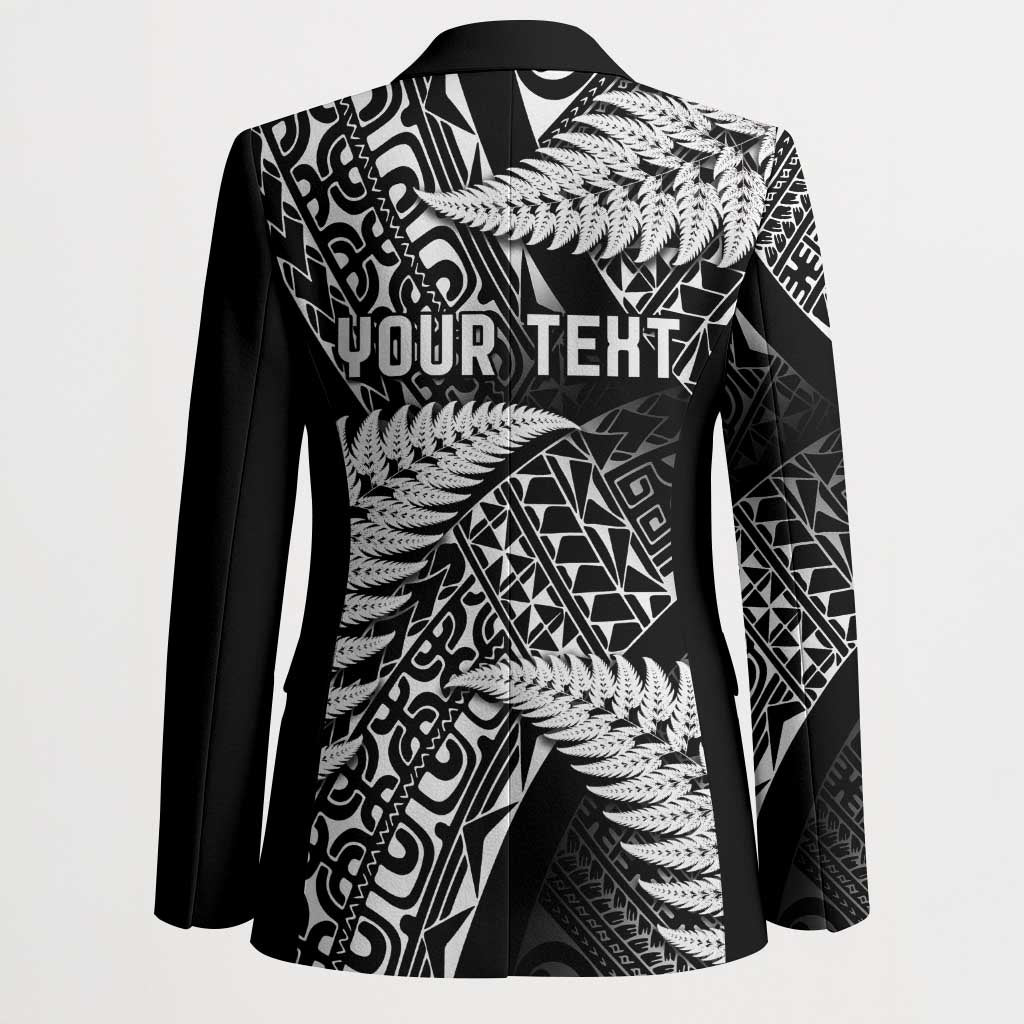 New Zealand Rugby Pacific Personalised Blazer All Black Maori Pasifika Fern Pattern - Polynesian Pride
