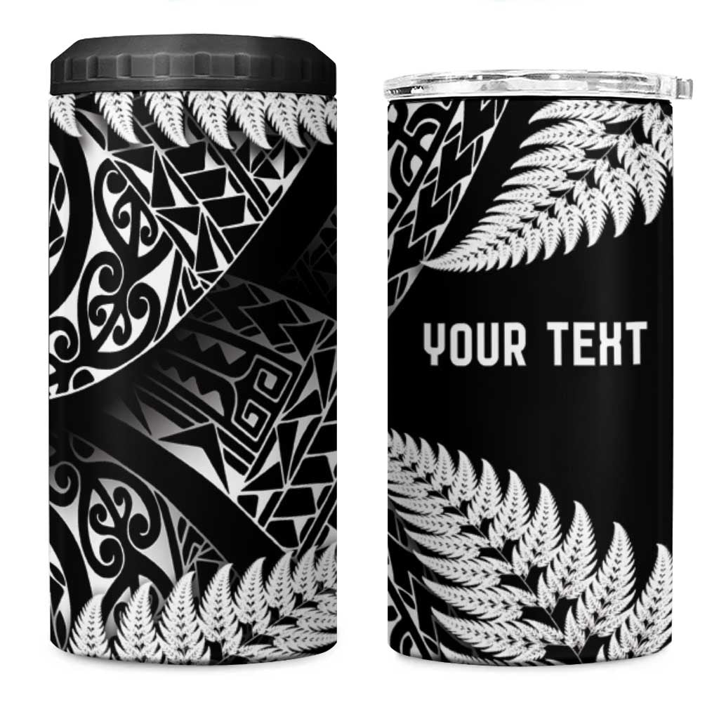 New Zealand Rugby Pacific Personalised 4 in 1 Can Cooler Tumbler All Black Maori Pasifika Fern Pattern