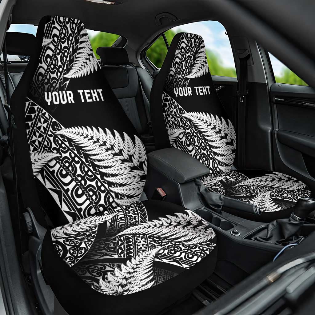 New Zealand Rugby Pacific Personalised Car Seat Cover All Black Maori Pasifika Fern Pattern