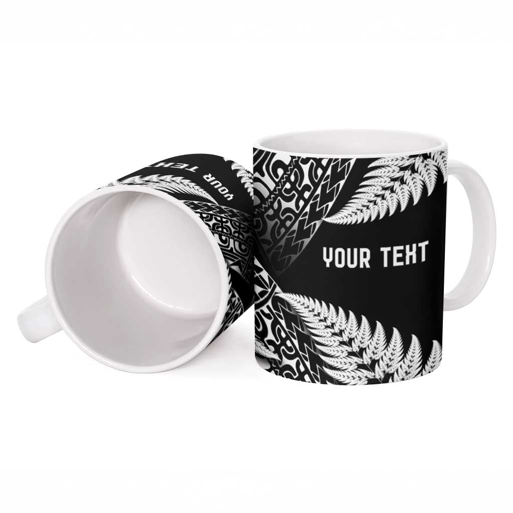 New Zealand Rugby Pacific Personalised Ceramic Mug All Black Maori Pasifika Fern Pattern - Polynesian Pride